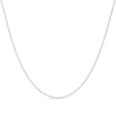 Sterling Silver Rhodium Plated Cable Chain Necklace 1.1mm 